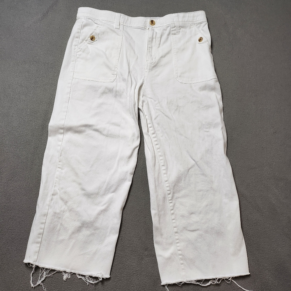 Curve Appeal Women's High Rise Wide Leg Crop Comfort Waist Sz 16 / 33